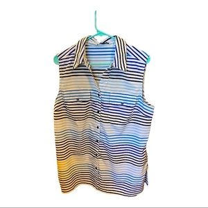 Notations Sz XL sleeveless blouse in blue gradients